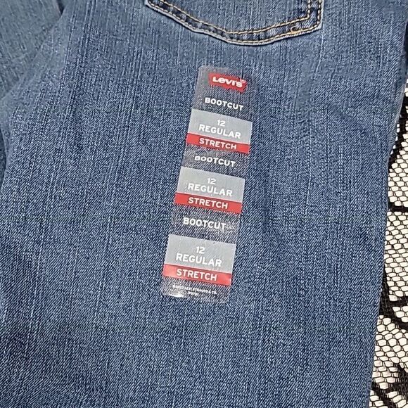 Levi's Bootcut Stretch Girls Demin Blue Jeans Size 12 Regular - Picture 3 of 8